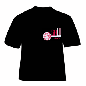Camiseta negra Saw Escape logo pequeño